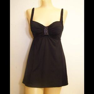 8 NWT Jantzen swimdress black glam swimsuit